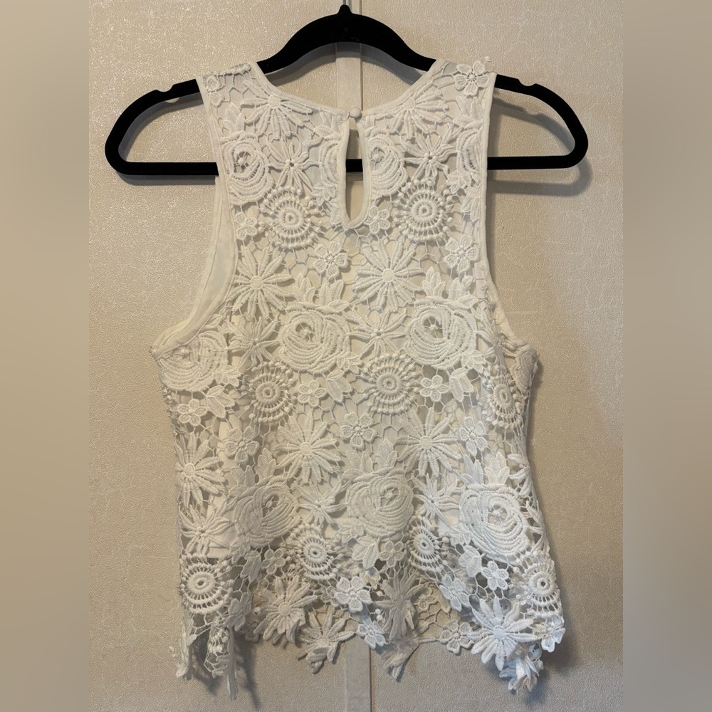 Iris crocheted tank blouse | White size Med - Picture 7 of 7